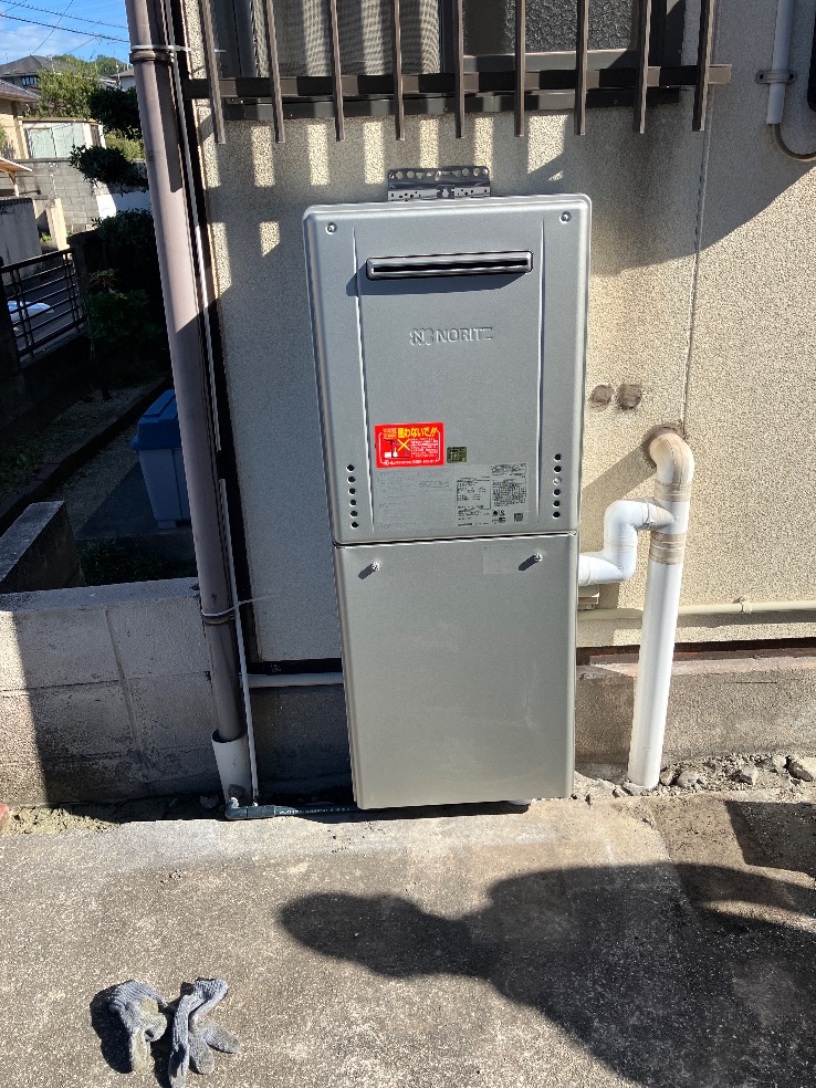 福山市幕山台　石油給湯器からガス給湯器への取替工事