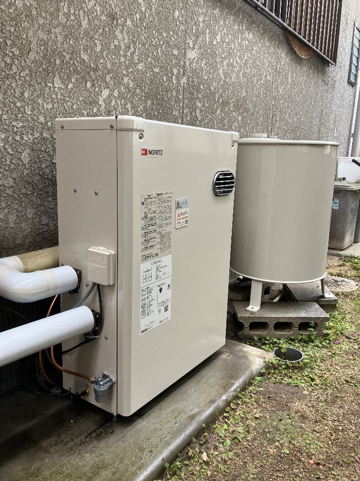 福山市柳津町　石油給湯器　取替工事