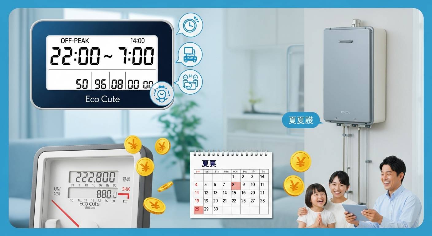 エコキュート夏の電気代節約術！使用時間の見直しで変わる家計