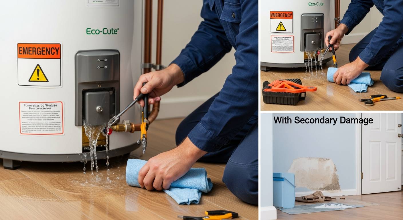 エコキュート水漏れの応急処置と二次被害を防ぐための重要ポイント