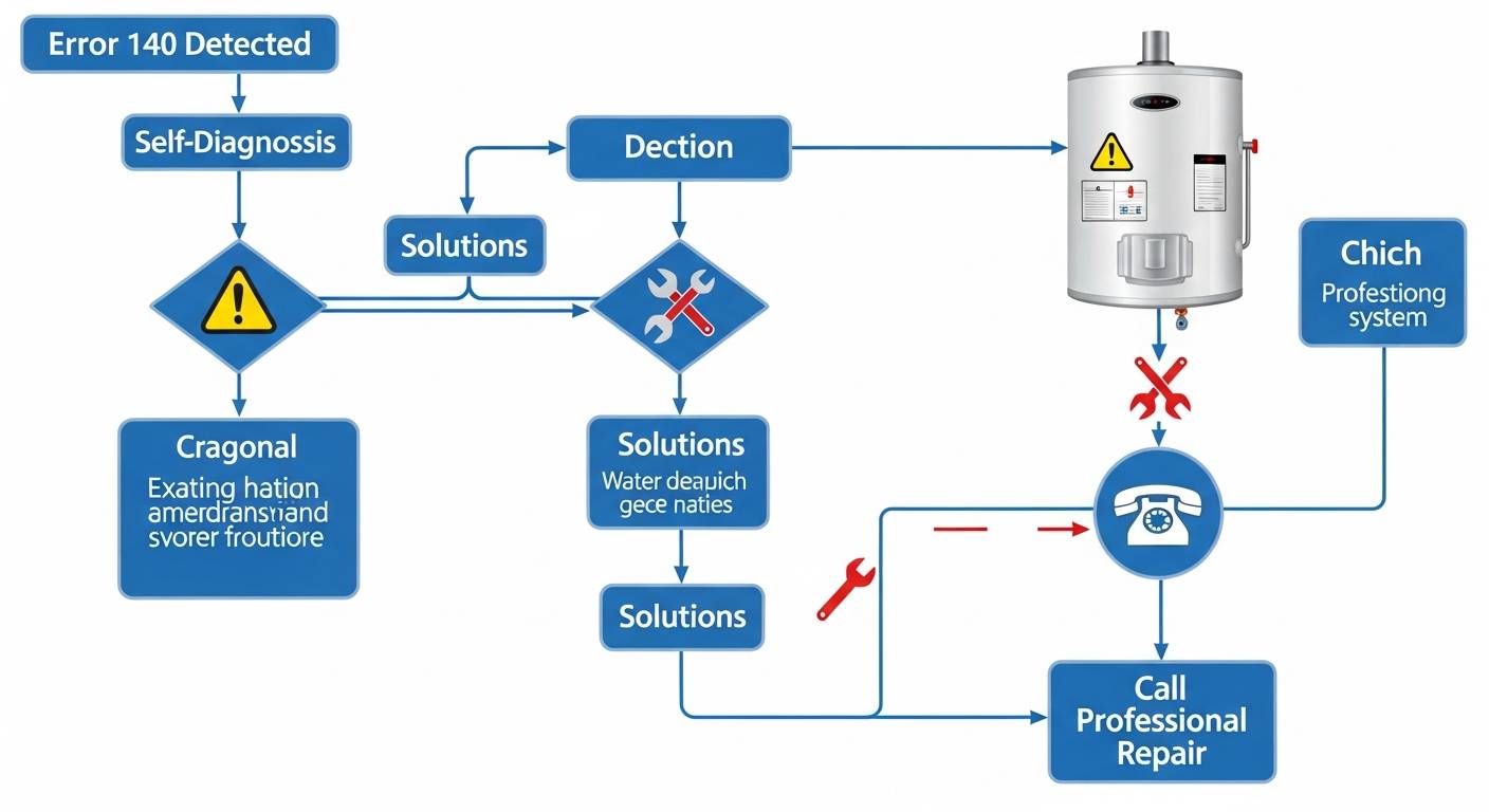 給湯器エラー140発生時のフローチャート：自己診断から修理依頼まで