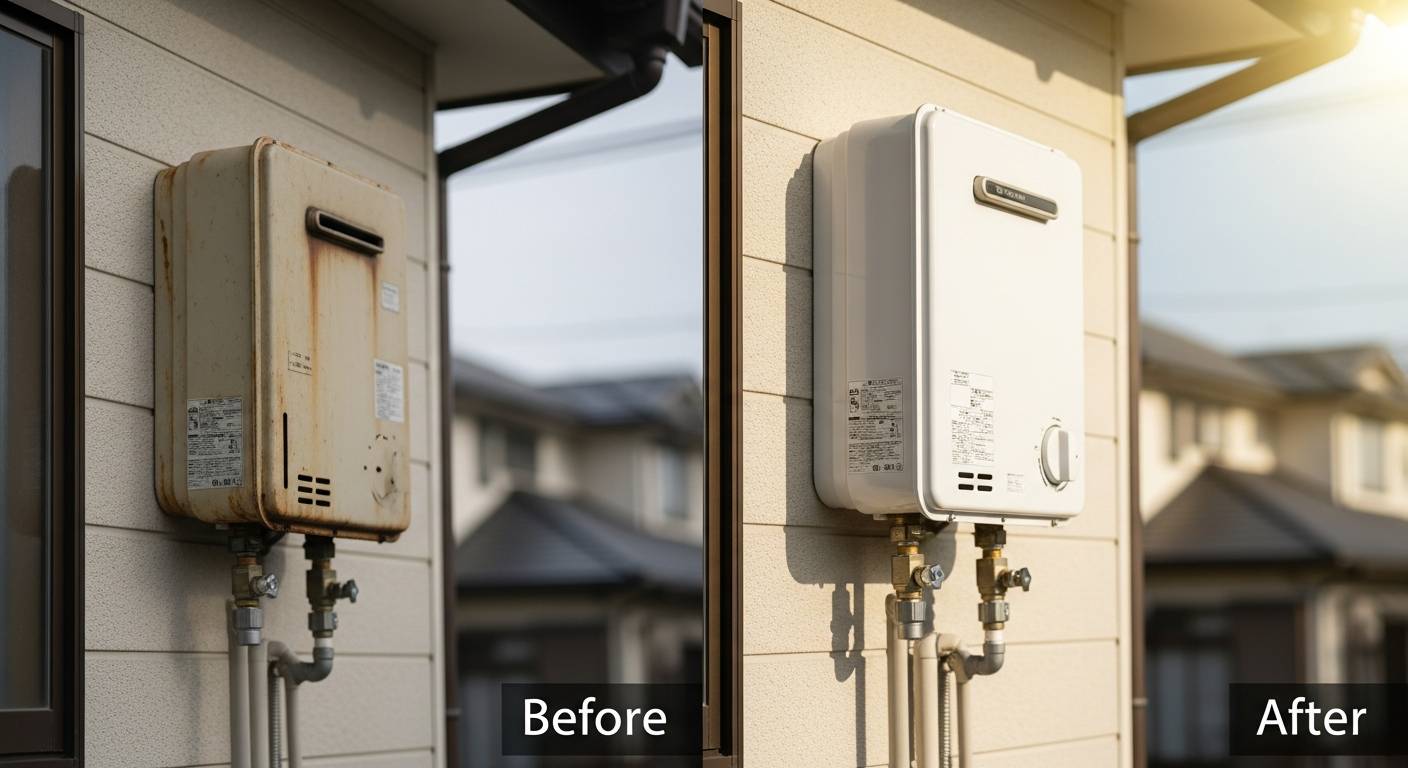 一日で完了！福山市給湯器交換ビフォーアフターの感動記録