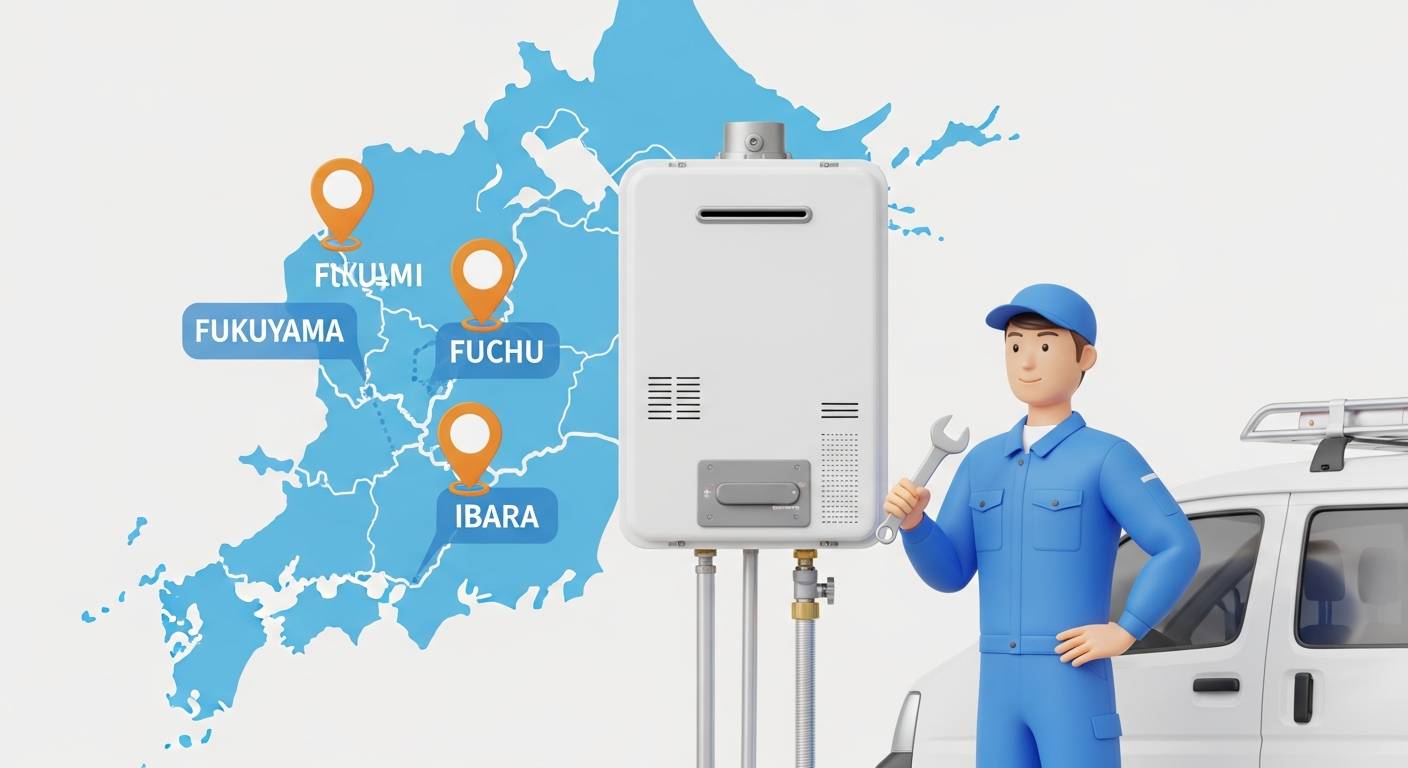 福山市・府中市・井原市で給湯器トラブル！即日対応エリアの総まとめ