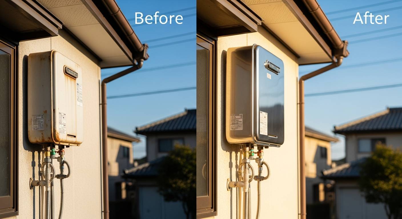 感動のビフォーアフター！福山市で叶えた給湯器リノベーション